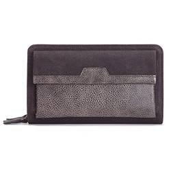 NEWNAN Herren-Clutch-Geldbörse, männlich, Reißverschlusstasche, langes Leder, Herren-Geldbörse, Handtasche, Lange Tasche (Farbe: Braune Kupplung) von NEWNAN