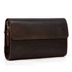 NEWNAN Multifunktionale Brieftaschen-Clutch-Tasche Retro-Herren-Clutch-Tasche Handliche Brieftasche mit großem Fassungsvermögen (Farbe: A, Größe: 6 * 24 * 15 cm) von NEWNAN