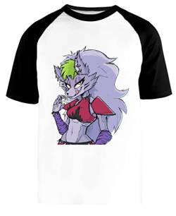 Roxanne The Wolf FNAF Unisex Weißes Baseball-T-Shirt Schwarz Kurzarm von NEWTEE