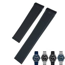 NEYENS Uhrenarmband aus Gummi, Silikon, 20 mm, 22 mm, für Tag Heuer Carrera Aquaracer F1, wasserdichtes Taucharmband, Schwarz / Blau / Braun, 22 mm, Achat von NEYENS