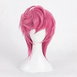 NEZIH Anime Coser Wig Jojo's Bizarre Adventure Trish Una Perücke Cosplay Perücke, Rosafarbene Haarbeutelperücke Haar Synthetik Spiel Anime Kostüm Party Wig Geschenk, Geeignet Für Halloween-Party von NEZIH