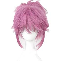 NEZIH Anime Hunter X Hunter Machi Cosplay Pink Perücke Action Figure Hitzebeständige Faserhaare + Perücke Kappe Halloween Party Männer Frauen, Dekorative Accessoires, Anime-Geschenk von NEZIH