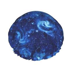 NEZIH Blaues Universum Weltraum-Galaxie-Druck, leicht, weich, Duschhaube, umweltfreundlich, Haar-Badehaube für Frauen von NEZIH