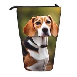 NEZIH Federmäppchen mit Beagle-Hunde-Aufdruck, Teleskop-Etui, multifunktional, Schreibwaren, Aufbewahrungstasche, Box, Bürobedarf von NEZIH