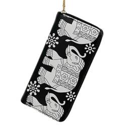 NEZIH Kleine Tier Muster Geldbörse Elefant Brieftasche Leder Brieftasche Bill Münze Tasche für Frauen,Schwarz von NEZIH