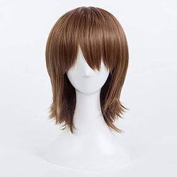 NEZIH Persona Goro Akechi Kurze Gerade Cosplay Perücke Für Mann Unisex Anime Perücke Kostüm Party Hitzebeständige Synthetische Haar Perücke, Halloween-Dekorationszubehör, Mit Perückenkappe von NEZIH