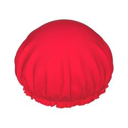 NEZIH Roter Streifen.Drucken Duschhaube SoftShower Cap für Frauen Doppelte wasserdichte Schichten, Haarkappe Atmungsaktiv von NEZIH