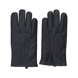 NF NITZSCHE fashion - Lederhandschuhe für Herren aus 100% Schaf-Nappa - eleganter Winter-Handschuh aus Leder - schwarz und braun - mit Smartphone-Funktion - warmer Handschuh (schwarz, 8.5) von NF NITZSCHE fashion