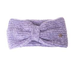 NF NITZSCHE fashion - Stirnband für Damen - 5% Wolle - Kopfband mit Knoten - weiches Haarband - Stirnband für Winter - warm - one size - elastisch (viola) von NF NITZSCHE fashion