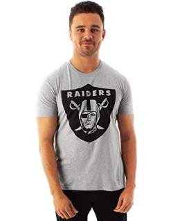 NFL Fußball Las Vegas Raiders Logo Herren Spiel Kurzarm Grau T-Shirt von NFL