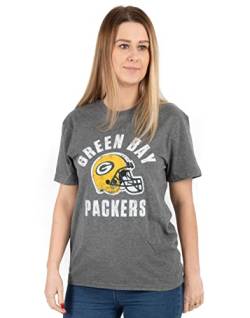 NFL Green Bay T-Shirt Womens Damen American Football Holzkohle Top 3XL von NFL