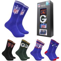 NFL Socken Herren Baumwolle, 5er Pack American Football Wintersocken Herren & Teenager Gr. 36-46 Geschenke für Männer (Mehrfarbig, 36-40 EU) von NFL