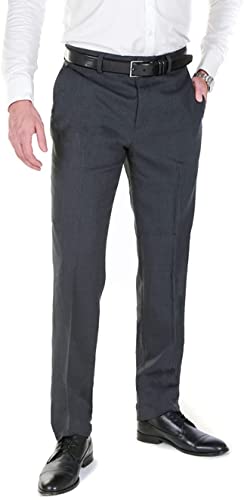 NGB Herren Anzughose Hose mit Bügelfalte - Regular Fit - Grau 46 von NGB
