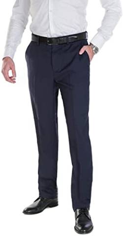 NGB Herren Anzughose Hose mit Bügelfalte - Regular Fit Übergröße - Navyblau 60 von NGB