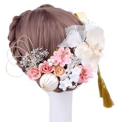 Haarnadeln aus Temperament, bunte Blumen, japanische Frühlings-Haarnadeln, Hochzeitshaarschmuck für Damen, lange Haarblumen, 18 Stück von NGCG