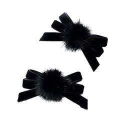 Haarspange mit pelziger Fliege, französische Haarnadel, Mädchen, Haarspangen, Seitennadel, Haar-Accessoire, 2 Stück von NGCG