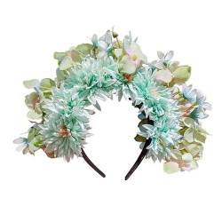 NGCG Buntes Blumen-Stirnband, doppelseitiger Haarkranz, Hochzeit, Party, Kostüm, Kopfschmuck für Braut, Damen, Haar-Accessoire, Wie beschrieben von NGCG