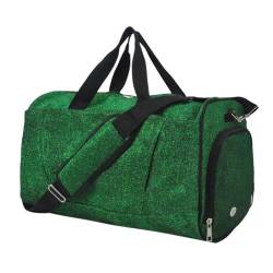 NGIL Sporttasche mit Glitzer, mit Schuhfach und kleinen Handgepäcktaschen für Damen, Sporttasche, Übernachtungstasche für Damen, Cheer Bag, Glitzergrün von NGIL