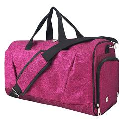 NGIL Glitter Cheers Sporttasche mit Schuhfach, Glitzer-Hot Pink von NGIL