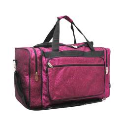 NGIL Glitzernde Reisetasche aus Segeltuch, 50,8 cm, für Wochenendausflüge, Reisen, Sport, Reisetasche für Damen, Glitzer-Hot Pink, Tragetasche von NGIL