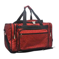 NGIL Glitzernde Reisetasche aus Segeltuch, 50,8 cm, für Wochenendausflüge, Reisen, Sport, Reisetasche für Damen, Glitzerrot, Tragetasche von NGIL