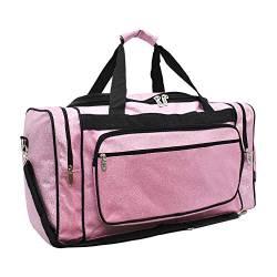 NGIL Glitzernde Reisetasche aus Segeltuch, 50,8 cm, für Wochenendausflüge, Reisen, Sport, Reisetasche für Damen, glitzernd pink, Tragetasche von NGIL