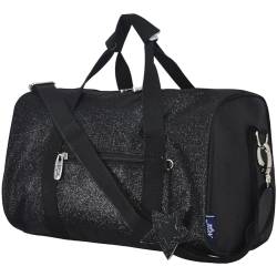 NGIL Super Star Duffle Bag Tanztasche & Reisetasche für Sport, Gymnastik und Ballett mit verstellbarem Gurt, Reißverschlüssen, Taschen, Tanztasche, Glitter-Schwarz, Casual von NGIL