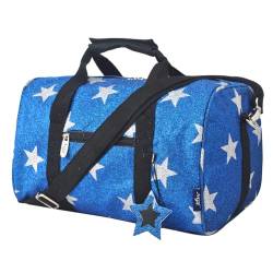 NGIL Super Star Duffle Bag Tanztasche & Reisetasche für Sport, Gymnastik und Ballett mit verstellbarem Gurt, Reißverschlüssen, Taschen, Tanztasche, Star Glitter Blue, Casual von NGIL