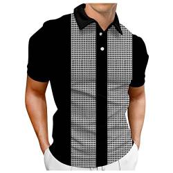 Hawaiianisches Hemd für Männer Polo Golfhemden Sommer lässig Schlanker Fit Kurzarm Casual Top Fashion Kontrast Kragen T-Shirts von NHNKR