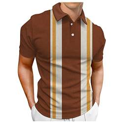 Polo -Shirts für Männer Retro -Stil Kurzärmele Polo -Hemd Casual Revers Golf Shirts Geometrische Polo 50er Rockabilly -Druckoberteile von NHNKR