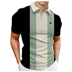 Polo -Shirts für Männer Retro -Stil Kurzärmele Polo -Hemd Casual Revers Golf Shirts Geometrische Polo 50er Rockabilly -Druckoberteile von NHNKR