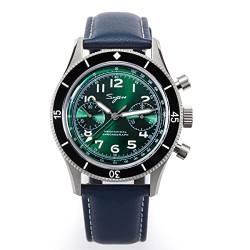 NIADI Sugess 1963 Herren-Armbanduhr, klassisches Design, Saphirglas ST1901, Chronograph, leuchtende mechanische Armbanduhren, Grün von NIADI