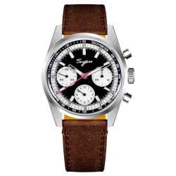 NIADI Sugess S419 37 mm ST1902 Mov't Chronograph Herren-Armbanduhr, wasserdicht, mechanische Edelstahl-Sport-Armbanduhren, Farbe 2 von NIADI