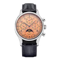 NIADI Sugess Seagull ST1908 Moonphase Chronograph Herrenuhr Edelstahl Business Handaufzug Mechanische Armbanduhren, V 1 von NIADI