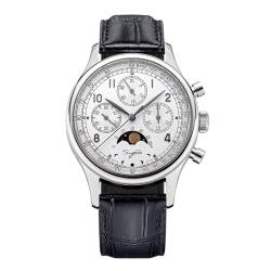 NIADI Sugess Seagull ST1908 Moonphase Chronograph Herrenuhr Edelstahl Business Handaufzug Mechanische Armbanduhren, V 3 von NIADI