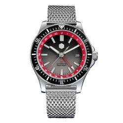 San Martin SN0119 Original Design GMT Dive Herrenuhr NH34 Automatik Mechanisches Stahlarmband Wasserdichte Armbanduhren, V 1 von NIADI