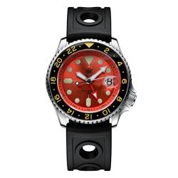 Steeldive SD1994 NH34 mechanische GMT Armbanduhr, Keramik-Lünette, leuchtend, 20 bar, wasserdicht, Luxus-Taucher-Armbanduhren, farbe 1 von NIADI