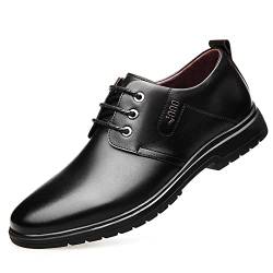 NIAVIS Anzugschuhe Business Herren, Lederschuhe Lackleder Hochzeit Derby Schnürschuhe Oxford Smoking Schuhe Herren Leder,schwarz,43 von NIAVIS