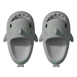 NIBESSER Hai Hausschuhe Leuchtend Cloud Shark Slides Slippers Unisex Hai Badelatschen Sommer Dusch Badeschuhe Strand Sandalen Lustig Haifisch Schlappen Slippers für Damen Herren von NIBESSER