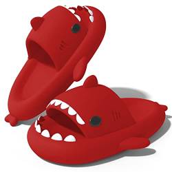 NIBESSER Shark Slides 2024 Niedliche Hai Hausschuhe für Damen Shark Slippers Herren Weich rutschfest Badelatchen für Damen Schlappy Schlappen Open Toe Slides von NIBESSER