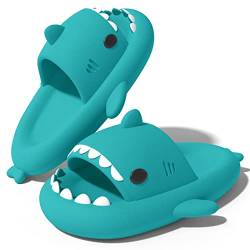 NIBESSER Shark Slides Kinder Niedliche Hai Hausschuhe für Damen Shark Slippers Herren Weich rutschfest Badelatchen für Damen Schlappy Schlappen Open Toe Slides von NIBESSER