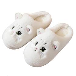 NIBESSER Tiere Hausschuhe Damen Herren Katze Plüsch Warme Winter Pantoffeln Flaumig Schafe Slippers Niedliche Bequeme Hausschuhe Cartoon Kuschelige Warme Schuhe Kawaii Rutschfeste Hausschuhe von NIBESSER