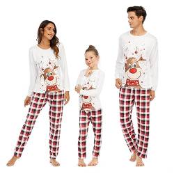 NIBESSER Weihnachten Familie Pyjamas Set Schlafanzug Weihnachtsschlafanzüge Damen Herren Kinder Weihnachten Onesie Jumpsuit Nachtwäsche Hausanzug Freizeitanzug, Damen von NIBESSER