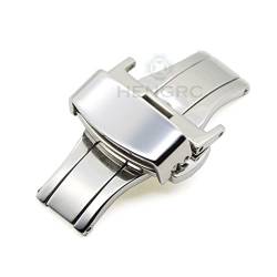 NIBOTT 16mm 18mm 20mm 22mm 24mm 361l Edelstahl Implementierung Verschluss Männliche Frauen Uhrenbandband Silber Rose Gold Schwarz Watch Schnalle (Color : Silver, Size : 22mm) von NIBOTT