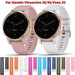 NIBYQ 18 mm Uhrenarmband für Garmin Venu 2S Vivoactive 3S 4S / Vivomove 3S Sport Silikon Smartwatch-Armband für Venu2S, 18mm For Vivoactive 3S 4S, Achat von NIBYQ