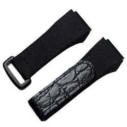 NIBYQ 25 mm Herren-Armband aus Nylongewebe mit Lederarmband für Richard Watch Mille, Armbandschnalle für Federsteg-Version, 25 mm, Achat von NIBYQ