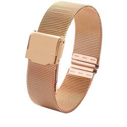 NIBYQ Milanaise-Armband für Damen, schlichtes Armband, 12, 13, 14, 15, 16, 17, 18, 19, 20, 22 mm, Metallgewebe, modisches Trend-Armband für DW AR, 13 mm, Achat von NIBYQ
