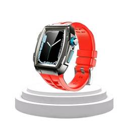 NIBYQ Silikonarmband, Metallgehäuse, Modifikationsset für Apple, 45 mm, 44 mm, Edelstahl-Smartwatch-Band für iWatch Serie 8, 7, 6, SE Correa, 45 mm, Achat von NIBYQ