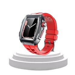 NIBYQ Silikonarmband, Metallgehäuse, Modifikationsset für Apple 45 mm / 44 mm, Edelstahl-Smartwatch-Band für iWatch Serie 8, 7, 6, SE Correa, 44MM, Achat von NIBYQ