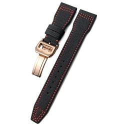 NIBYQ Uhrenarmband aus gewebtem Nylon, 20 mm, 21 mm, 22 mm, Faltschnalle, passend für IWC Pilot Mark Portugieser Portofino Armband, 22 mm, Achat von NIBYQ